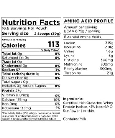 Centenarius Nutrition Grass Fed Whey Protein Isolate - Pure Amino Acids for Muscle Growth & Recovery - Cold-Filtered No Additives Unflavored - International Shipping Available - Buy Online on GoSupps.com