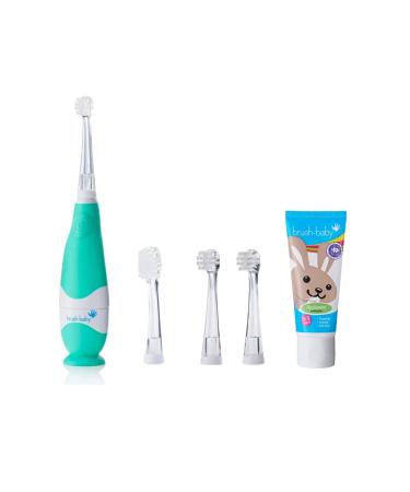 Electric Toothbrush Bundle Set Includes 4 Brush Heads & 1 AAA Battery (Teal Set)
