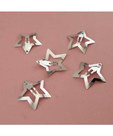 Silver Hollow Star Hair Clips | Set of 10 for Girls and Women - Buy Online on GoSupps.com