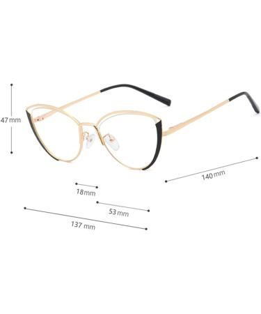 Kachawoo Anti Blue Light Glasses for Women - Cat Eye Optical Half Frame Eyeglasses with Metal Leopard Gold Frame - Buy Online on GoSupps.com