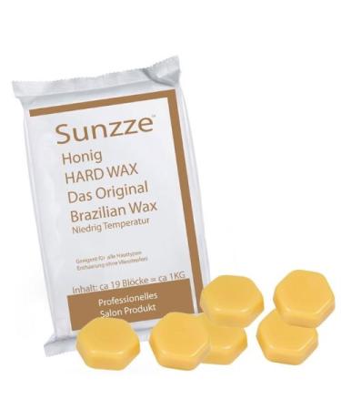 Sunzze wax blocks honey 1kg - Brazilian waxing for intimate hair removal - hard wax hot wax