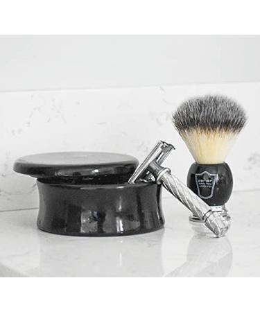 Parker Safety Razor Mango Wood Shave Soap Bowl - Hand Carved Black Lacquer - Buy Online on GoSupps.com