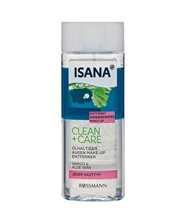 ISANA Clean + Care Oily Eye Make-up Remover 100 ml with Ginkgo & Aloe Vera removes waterproof make-up
