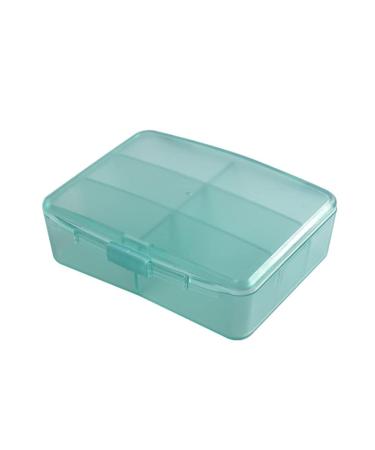 AKOAK 1 Pack Pill Organizer Mini 6 Compartment Plastic Storage Box Finishing Box for Storing Beads Jewelry Vitamins Fish Oil Supplements