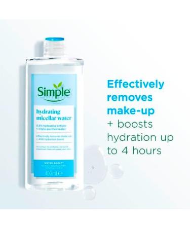 Simple Water Boost Hydrating Micellar Water Soothing Makeup Remover For Dry and Sensitive Skin 400 ml & Simple Water Boost Skin Quench Gel Face Cream 50 ml - Buy Online on GoSupps.com