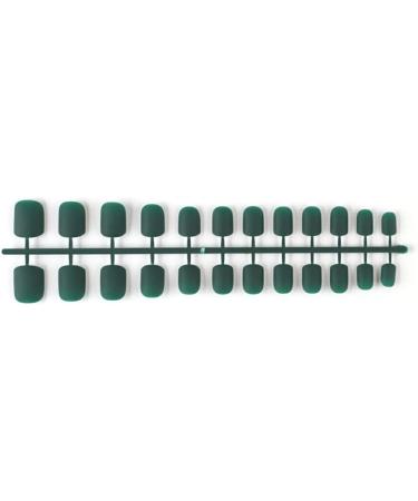 Dajidafu 24 Pieces Square Head Frosted Coffin False Nails DIY Exquisite French Style Unique Elegant Colour-fast Acrylic Nail 15blackish green - Buy Online on GoSupps.com