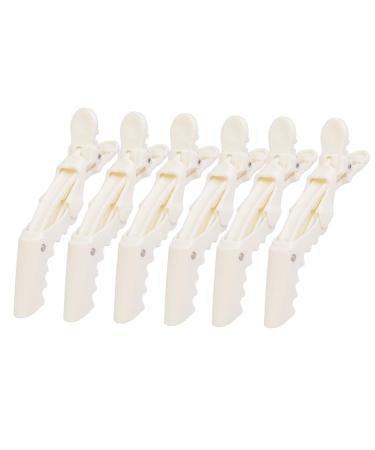 perfk Set of 6 Hair Clip Combi-Clip Sectioning Clips White