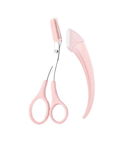 Eyebrow Trimmer Kit for WomenCurved Razor Comb and Precision Scissors for Eyebrow Grooming and Shaping