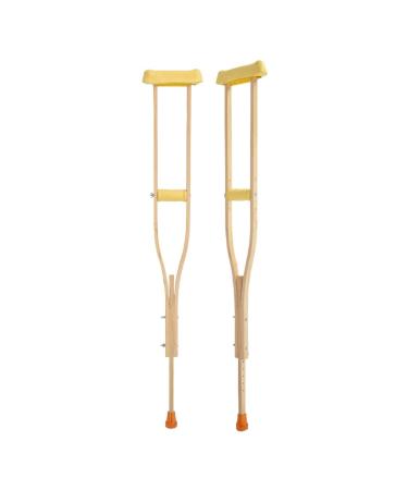 Crutches Lightweight Medical Grade Wooden High Crutches with Adjuster Buttons 110kg Underarm (Color : Double)