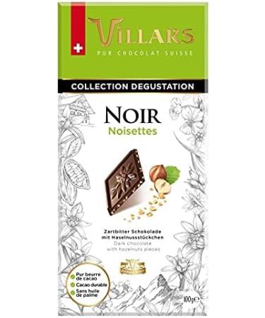 VILLARS - Dark Chocolate Tasting Bar with Hazelnut Pieces 100G - Pack of 4 - Buy Online on GoSupps.com