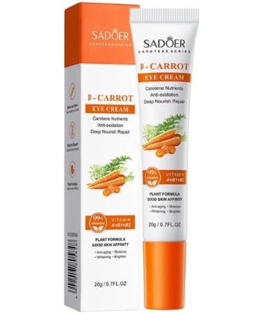 Hydrating Eye Cream for Dark Circles and Puffy Eyes Carrot Natural Ingredients Moisturiser Brighten Tightener Under Eye Repair Cream Eye Bags Remover Wrinkle Filler Eye Serum for All Skin Types(20g) - Buy Online on GoSupps.com
