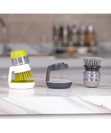 2 PCS Multifunctional Press Cleaning Brush Kitchen Cleaning Brush with Soap Dispenser 3 in 1 Multifunctional Cleaning Brush Round Dish Brush with Stand for Dishwasher Sink Cleaning - Buy Online on GoSupps.com
