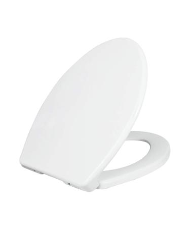 LUXE Bidet Luxe TS1008E Elongated Comfort Fit Toilet Seat with Slow Close, Quick Release Hinges, and Non-Slip Bumpers (White) Elongated White