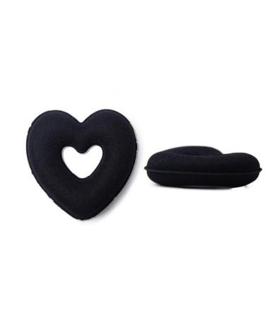 KALLORY Hair Rings Shape Black Girls Doughnut Short Heart Shaper Sock for Bun Mini Form Hair Shaped Ring Maker Women Donut Thin Heart Shape Donut Medium Black