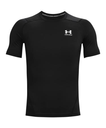 Under Armour Men's HeatGear Compression Short-Sleeve T-Shirt Black (001)/White Medium