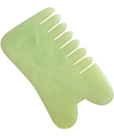 Bounabay Gua Sha Kamm | Natural Xiuyan Jade Facial Massage Stone for Gua Sha Therapy & Yoga - Scalp Neck & Body Massage - Buy Online on GoSupps.com