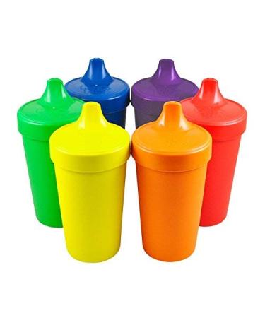 Re Play Made in the USA  Set of 6 No Spill Sippy Cups - Yellow  Kelly Green  Navy  Amethyst  Red  Orange (CrayonBox) Crayon Box
