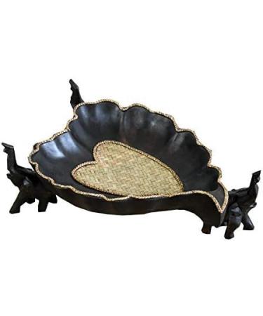SHAOHUASC Well Made Piece of Art Thai Solid Wood Fruit Bowl Simple Modern Living Room Coffee Table Decorated Bamboo Elephant - Buy Online on GoSupps.com