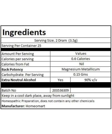 Homeomart.com Magnesium Metallicum Homeopathy Pellets (Pills) in 1M Potency Pack of 2 1M- Pack of 2 - Buy Online on GoSupps.com