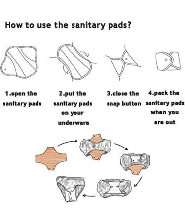 10 Pcs Reusable Menstrual Pads Set w/ Wet Bag - Regular Flow Waterproof Mama Cloth Sanitary Napkins (Bamboo Charcoal) - Buy Online on GoSupps.com