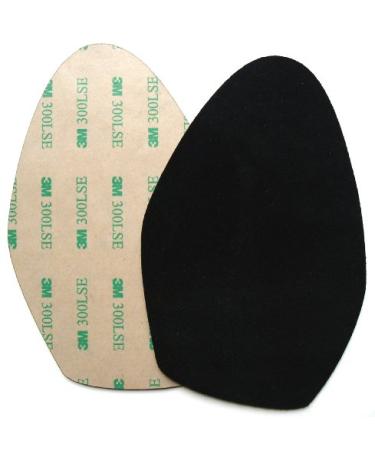 Stick-on suede soles for high-heeled shoes, with industrial-strength adhesive backing. Resole old dance shoes or convert your favorite heels to perfect dance shoes SUEDE-LA-r02 1 Pair Black