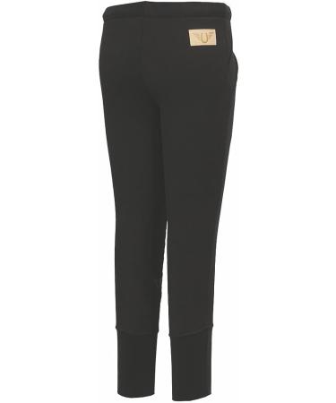 TuffRider Kids Unifleece Pull-On Knee Patch Winter Breeches - Size 8, Black - Buy Online on GoSupps.com