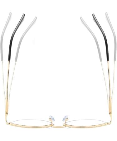 Kachawoo Anti-Blue Light Cat Eye Glasses for Women & Men - Stylish Metal Frame Prescription Ready Gold Brown - Buy Online on GoSupps.com