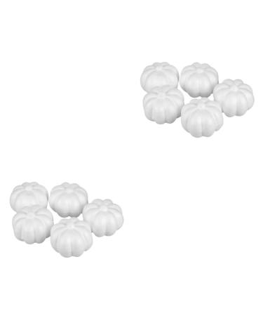 TOPBATHY 10 Pcs Fall Decorations Simulation Pumpkin Prop Mini Pumpkins for Decorating Artificial Harvest Decoration Pumpkins Decoration Pumpkin Ornaments Pumpkin Decor White Fruit Foam Ball Whitex2pcs 8.8*8.5*5cmx2pcs