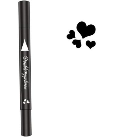 Eyeliner Stamp 2 in 1 Double-Head Waterproof Liquid Eyeliner Pen Make-Up Tool Black Heart Liquid Eyeliner - Buy Online on GoSupps.com