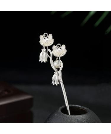 HangErFeng Hair Stick Silver Bell Orchid Flower Hairpin Chinese Costume Antique Hair Decoration 607 - Buy Online on GoSupps.com