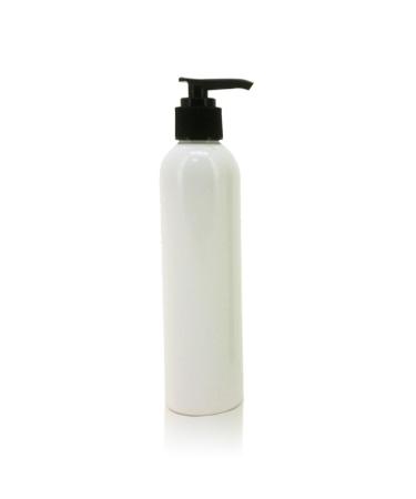 8oz Bullet Round Massage Oil/Lotion/Liquid Bottle with Saddle Pump (White 1)