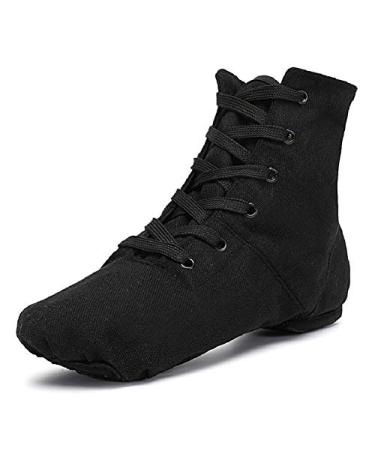 Smithmelody Canvas Jazz Dance Boots Ballet Dancing Sneakers for Adult Men Women Kid 3 Big Kid Black