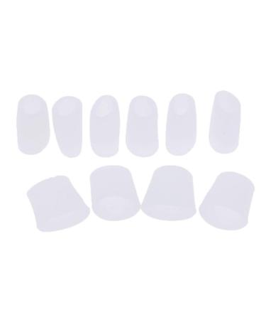 B Baosity 10 Pieces Toe Protectors Toe Caps Silicone For Men and Women Toe Protector Smaller Toes - White