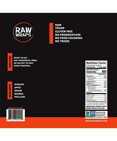 Raw Wraps Spinach Vegan Keto Tortilla - Healthy Low-Carb Wraps - Buy Online on GoSupps.com