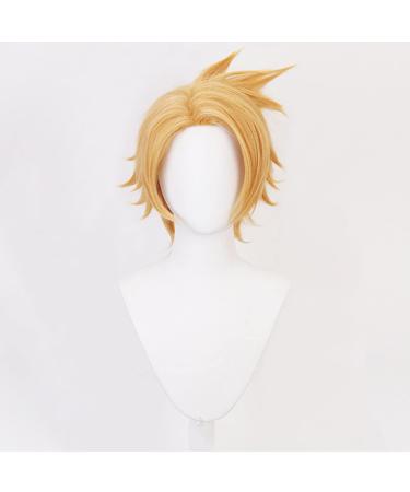 Lwiuentx MHA Cosplay Kaminari Denki Short Golden Blonde Wig | Free Wig Cap Included | International Shipping - Buy Online on GoSupps.com