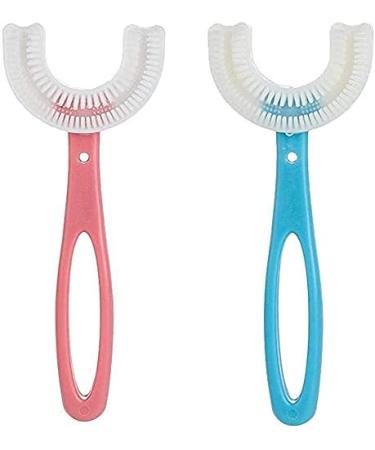 2 Pcs U-Shaped Toothbrush for Kids(2-12Year), Manual Training Tooth Brush, U Shape Portable Baby Silicone Toothbrush ?for Childrens Special Design for Toddlers (2pcs 6-12year)