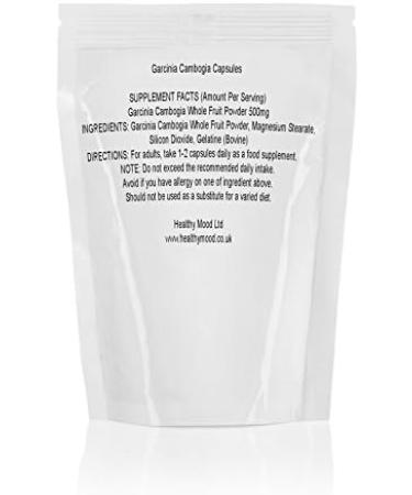 Garcinia Cambogia Whole Fruit Powder 500mg 30 Capsules Health Food Supplements Nutrition Hydroxycitric Acid HCA Malabar Tamarind HEALTHY MOOD - Buy Online on GoSupps.com