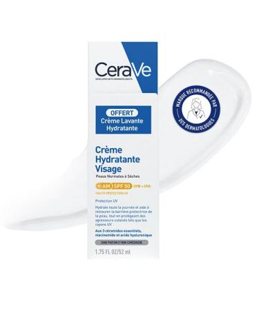 CeraVe Face Moisturizer SPF 50 52 ml + Free Cleansing Cream 20 ml