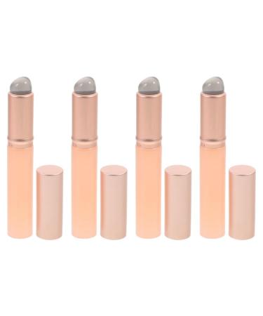 Healeved 4Pcs Silicone Lip Lip Brushes Round Head Makeup Brush with Cap Lipstick Lip Gloss Wands Applicator Tool Makeup Beauty Tool for Women Girls