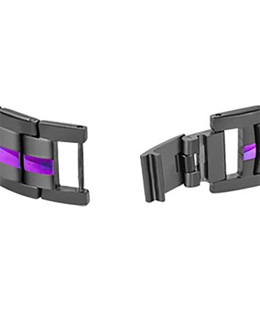 Vicmag Men Magnetic Titanium Steel Bracelet - Double Row 3500 Gauss Wristband with Adjustable Tool & Gift Box - Purple Line - Buy Online on GoSupps.com