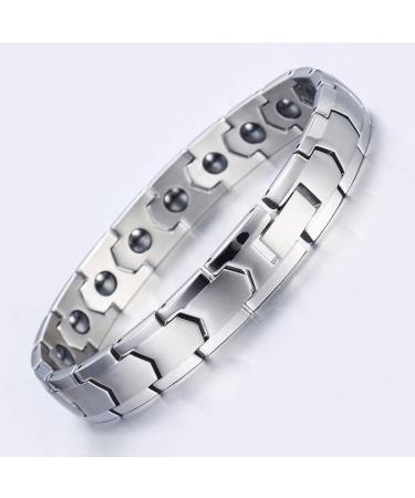 Biancat Prostapower Magnetic Copper Band Adjustable Length Simple and Fashionable Quantum Magnetic Bracelet (silver) - Buy Online on GoSupps.com