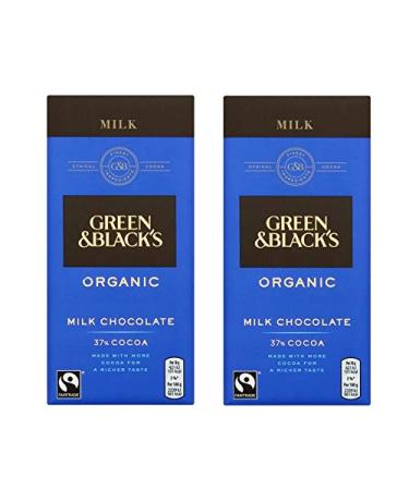 Green & Black's Green & Black's Organic Milk Chocolate 37% Cocoa 90g (pack of 2)