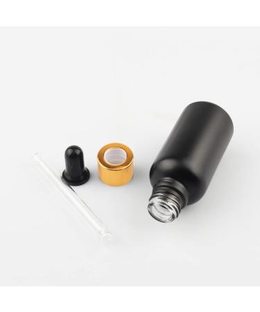 ZEOABSY 6 PiecesÂ 30mlÂ Empty Frosted Black/Gold Glass Dropper Bottles with Glass Pipette for Essence Essential Oil Elite Fluid Travel Cosmetics Storage Containers - Buy Online on GoSupps.com