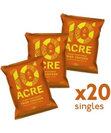 10 Acre Vegan Fried Chicken Flavour Crisps Box | Vegan Gluten Free Carbon Neutral | 20 x 35g Snack Size Fried Chicken Flavour (Vegan) 1 count (Pack of 1) - Buy Online on GoSupps.com