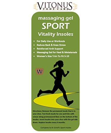 Massaging Gel Sport Vitality Insoles by Vitonus (Women)