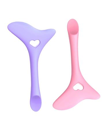OHPHCALL 2 Pcs Eyeliner Makeup Gadgets Eyelash Helper Tool Spoon Molds Brush Stencil Eyeliner Shaper Tool Eyelash Guard Applicator Face Cream Spoon Eyeliner Stencils Wing Tips Makeup