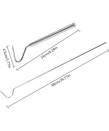 Tebinzi Snake Tongs | Stainless Steel Snake Catcher Tool Reptile Hook Length 6.30-26.78in Maintain A Safer Distance for Catching Controlling Moving Copperhead Silver - Buy Online on GoSupps.com