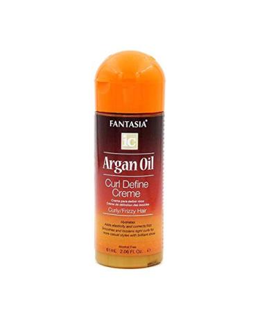 Fantasia Argan Oil Hair Curl Define Creme 2oz Elasticitiy  Prevent Breakage  Corrects Frizz