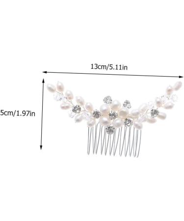 Didiseaon Rhinestone Bridal Comb Bridal Hair Combs Bridal Hair Clip Bridal Headpiece Hair Teasing Comb Floral Hair Accessories Honey Brows Tiara Bride Abs Pearl Decorate - Buy Online on GoSupps.com