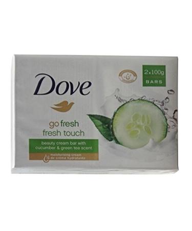 Go Fresh Fresh Touch Beauty Cream Bar with Cucumber & Green Tea Scent 3.5 Ounces (100g) Bars (Pack of 2)